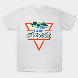 Live in Outdoor Mountain Camping T-Shirt